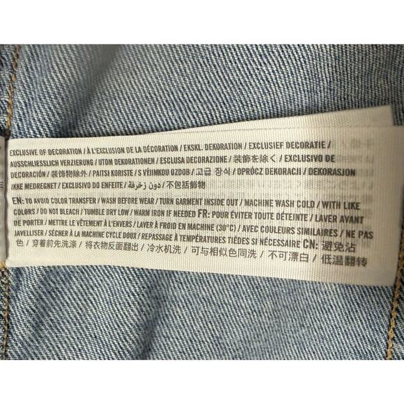 Abercrombie & Fitch Hollister Jean Jacket Sz Med Y2K Distressed - Picture 10 of 12